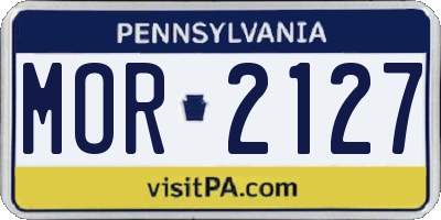 PA license plate MOR2127