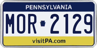 PA license plate MOR2129