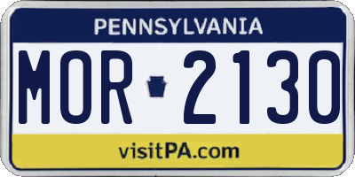 PA license plate MOR2130