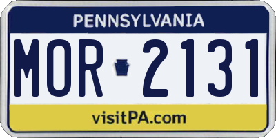 PA license plate MOR2131