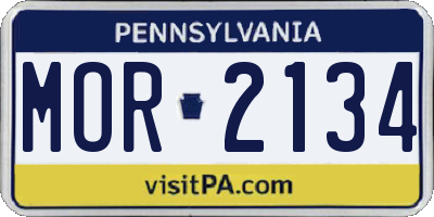 PA license plate MOR2134