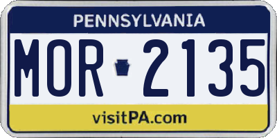 PA license plate MOR2135