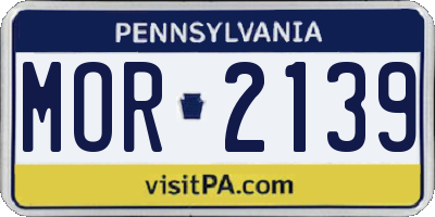 PA license plate MOR2139