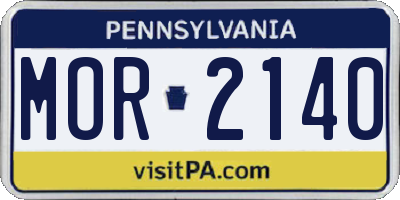 PA license plate MOR2140