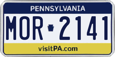 PA license plate MOR2141