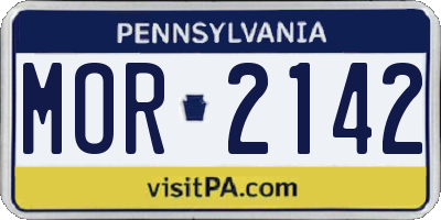 PA license plate MOR2142