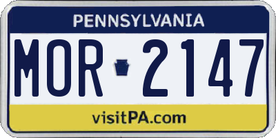 PA license plate MOR2147