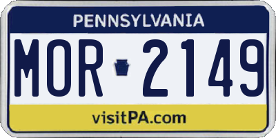 PA license plate MOR2149