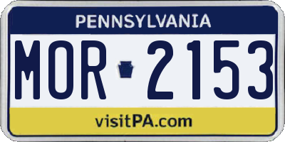 PA license plate MOR2153