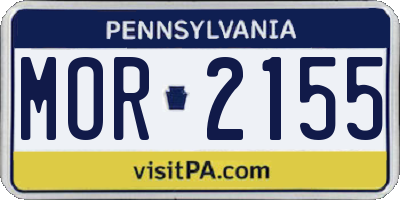 PA license plate MOR2155