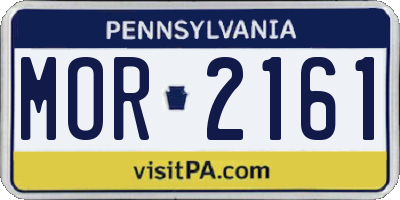 PA license plate MOR2161
