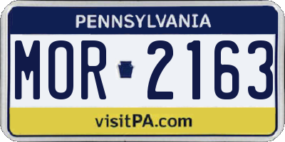 PA license plate MOR2163