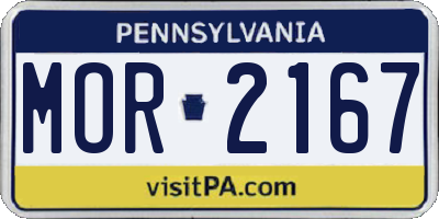 PA license plate MOR2167