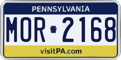 PA license plate MOR2168