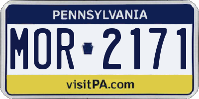 PA license plate MOR2171
