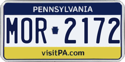 PA license plate MOR2172