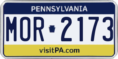 PA license plate MOR2173