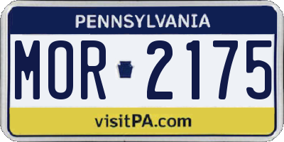 PA license plate MOR2175