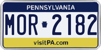 PA license plate MOR2182