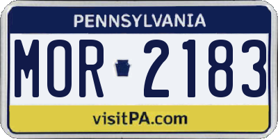 PA license plate MOR2183