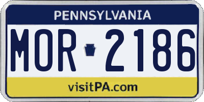 PA license plate MOR2186