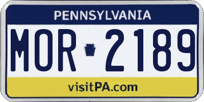 PA license plate MOR2189