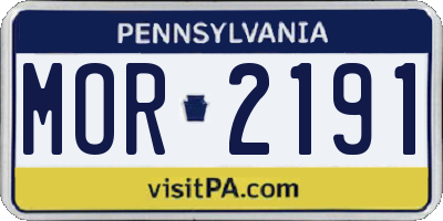 PA license plate MOR2191