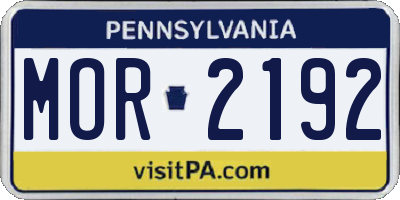 PA license plate MOR2192