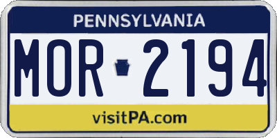 PA license plate MOR2194