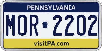 PA license plate MOR2202