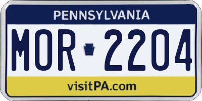 PA license plate MOR2204