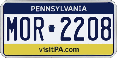 PA license plate MOR2208