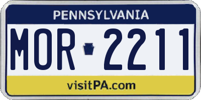 PA license plate MOR2211