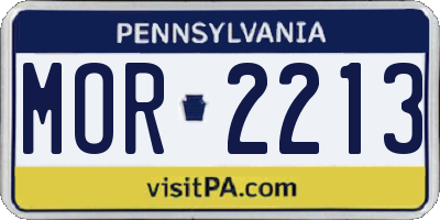 PA license plate MOR2213