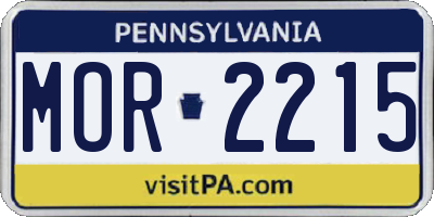 PA license plate MOR2215