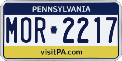 PA license plate MOR2217