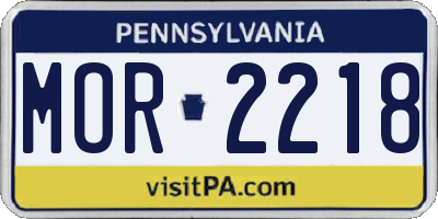 PA license plate MOR2218