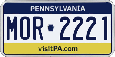 PA license plate MOR2221