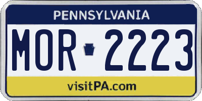 PA license plate MOR2223