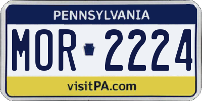 PA license plate MOR2224