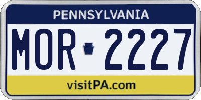 PA license plate MOR2227