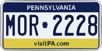 PA license plate MOR2228