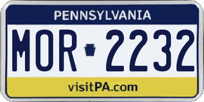 PA license plate MOR2232