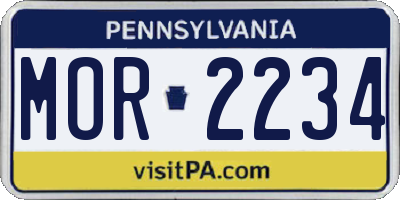 PA license plate MOR2234