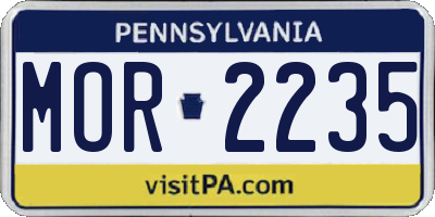 PA license plate MOR2235