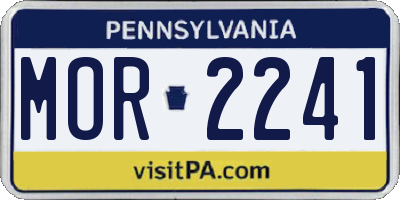 PA license plate MOR2241