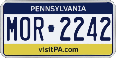 PA license plate MOR2242