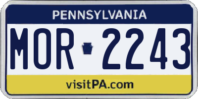 PA license plate MOR2243
