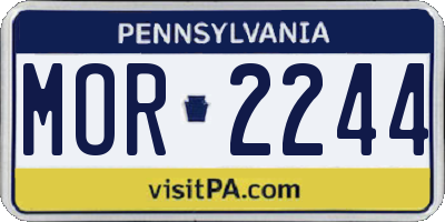 PA license plate MOR2244