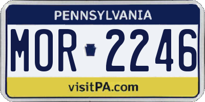 PA license plate MOR2246